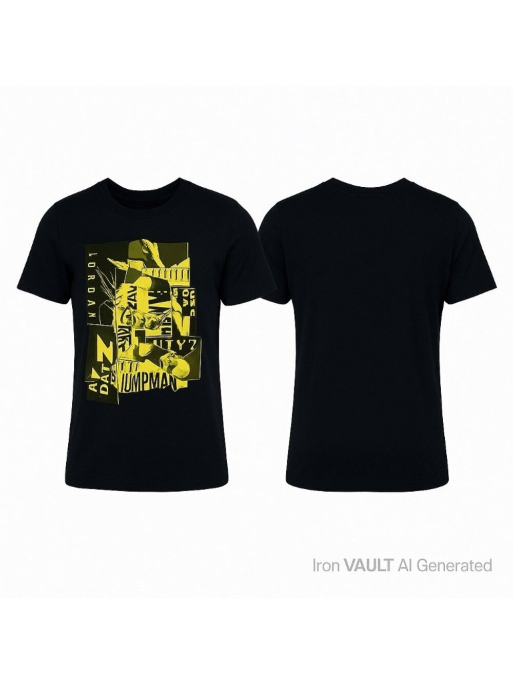 Michael Jordan Jumpman Graphic T-Shirt Black Yellow XL NBA Air Jordan